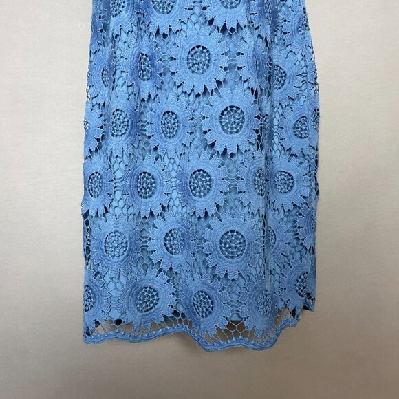 Talbots Dress Sunflower Lace Sheath Short Sleeve Cornflower Blue Size 6 Feminine - Picture 4 of 14